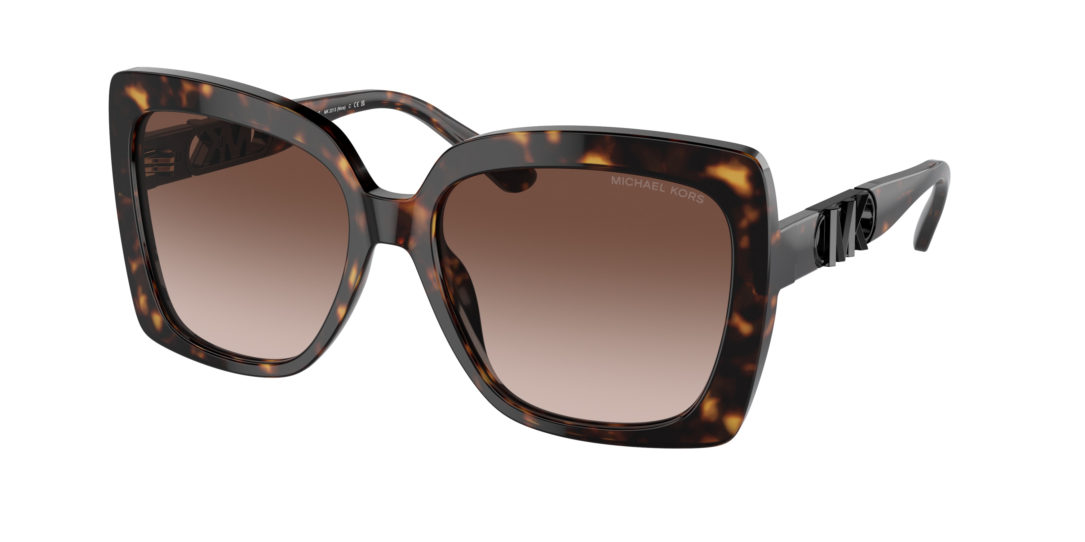 Michael Kors Damen MK2213 Nice 300613 Sonnenbrillen Acetat SchildkröTe Braun Quadratisch Normal Schattiert-image